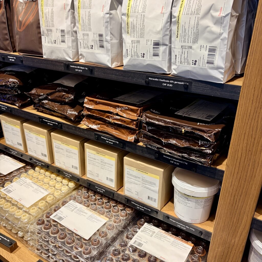Chocolate making and baking products at Felchlin Ibach Chocolate Factory in Schwyz Switzerland