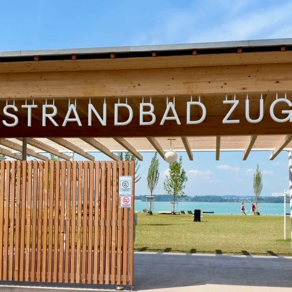 Entrance to new area at Strandbad Zug Switzerland Family Guide