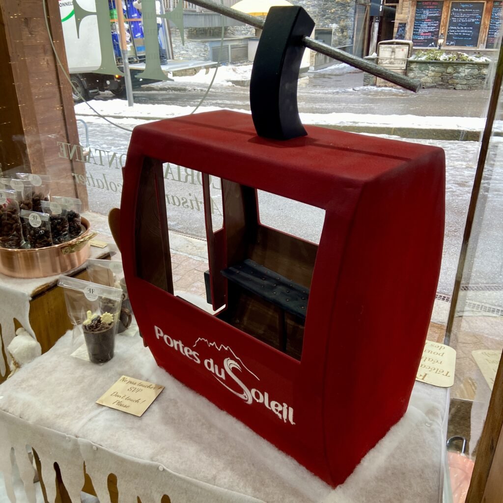 Cable Car Made of Chocolate at Florian Fontaine Chocolate Shop in Les Gets