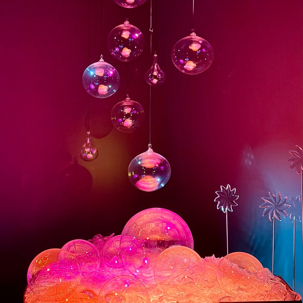 Free glass exhibit at museum at Glasi Hergiswil near Lucerne Switzerland