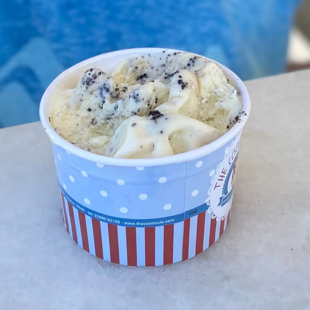 Ice cream at the Cool Mule in the port on the Greek Island of Hydra